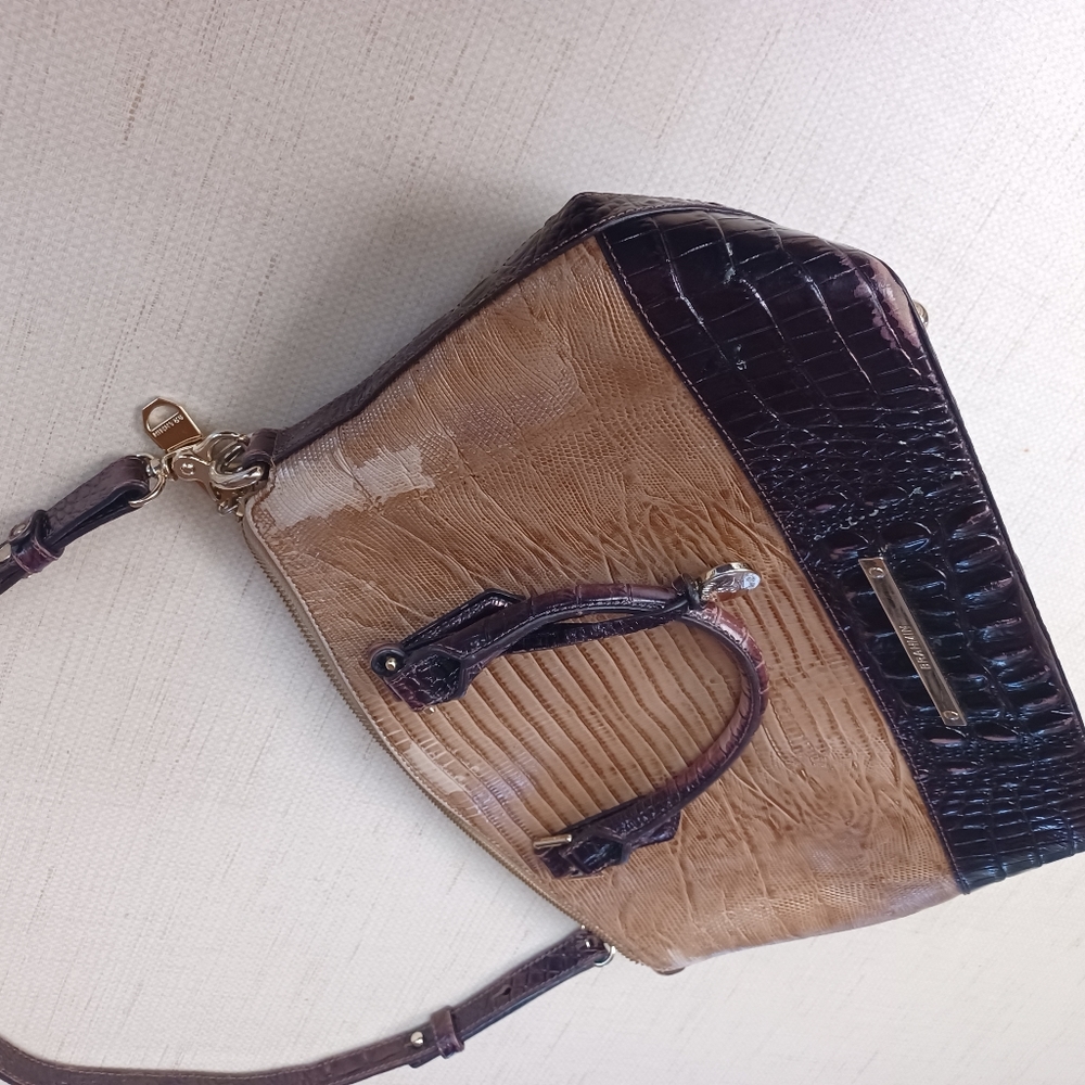 Brahmin Tan Crossbody Gator Bag Purse - Picture 10 of 13
